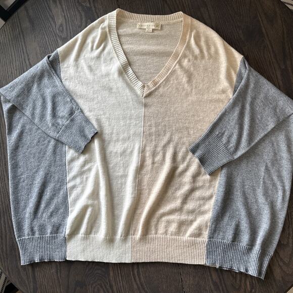 Love Stitch wool blend Color Block sweater Dolman Sleeves Sz L lightweight - Picture 2 of 11